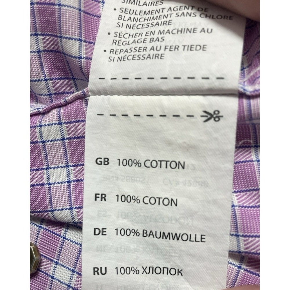 Oak Hill Premium Mens Gingham Non Iron Button Down Shirt 18 36/37 T - Picture 10 of 16